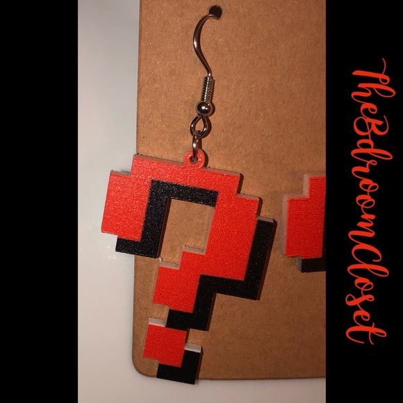 NEW! Question Mark Super Mario Style Earrings - Picture 5 of 6